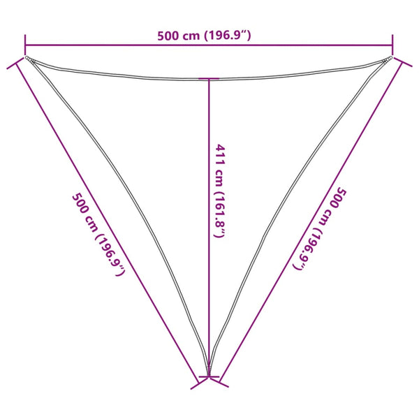 Dreieckiges Sonnensegel Anthrazit 5x5x5 m