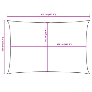 Rechteckiges Sonnensegel Beige 2x4m