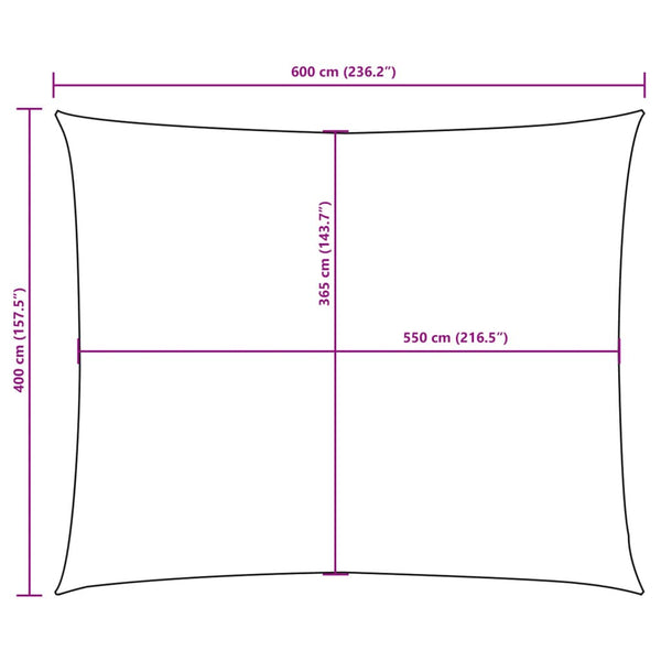Rechteckiges Sonnensegel Oxford Creme 4x6m