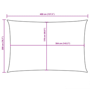 Rechteckiges Sonnensegel Oxford 2x4m Terrakotta