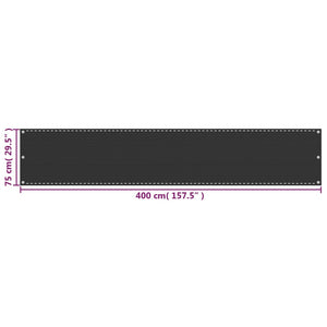 vidaXL Brise-vue de balcon en PEHD 75x400 cm Anthracite