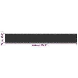 Anthrazit Balkonsichtschutz HDPE 75x600 cm