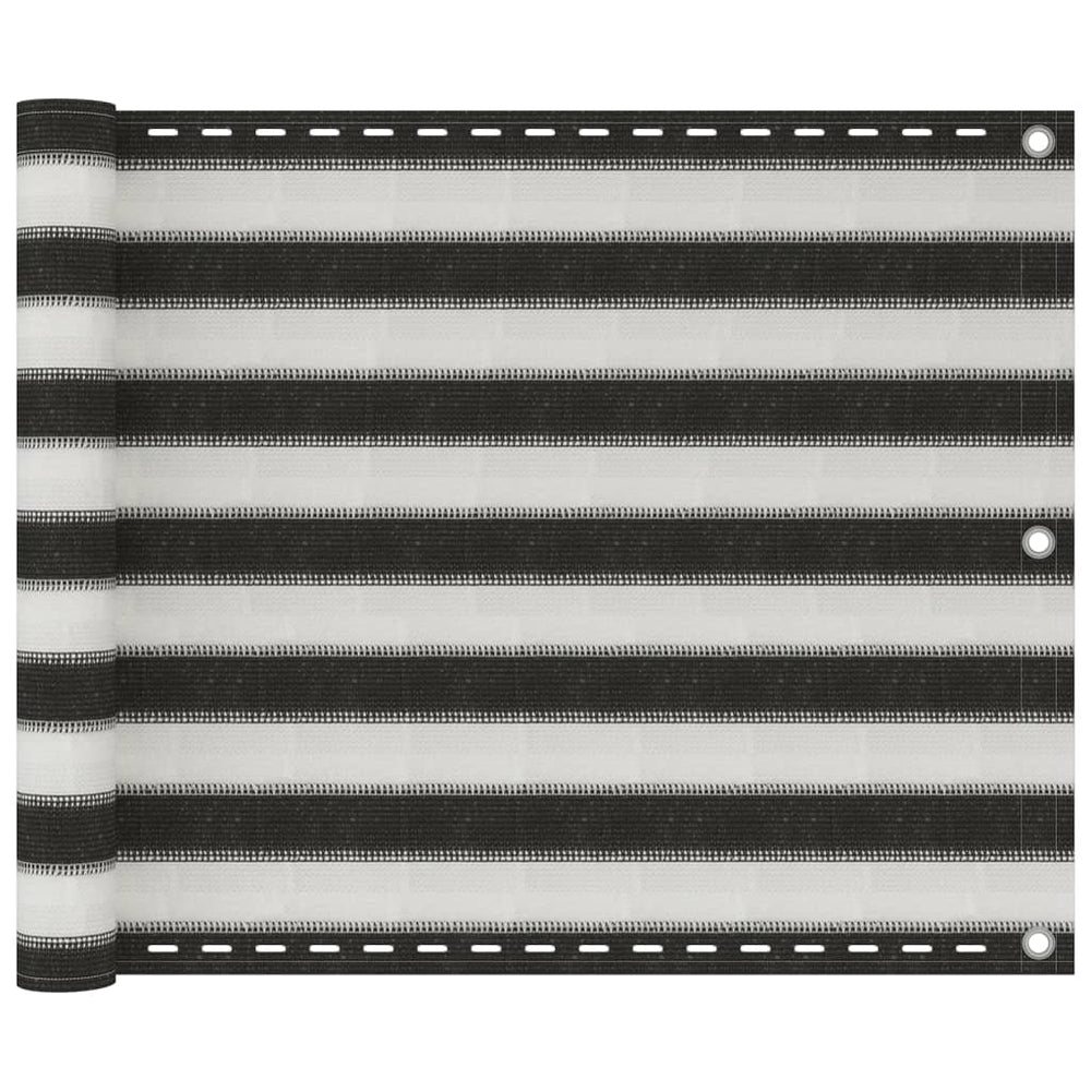 Balkonsichtschutz HDPE Anthrazit & Weiß 75x400 cm
