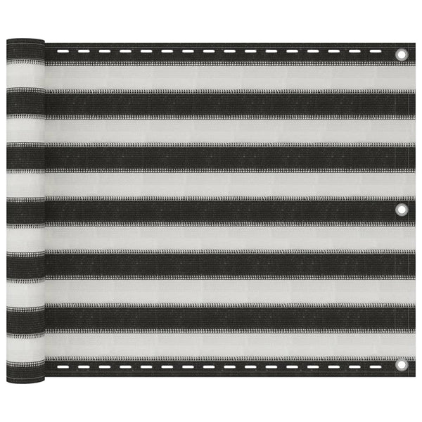 Balkonsichtschutz HDPE Anthrazit & Weiß 75x400 cm