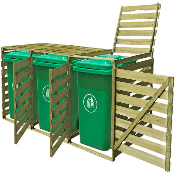Mülltonnenbox für 3 Tonnen aus Holz