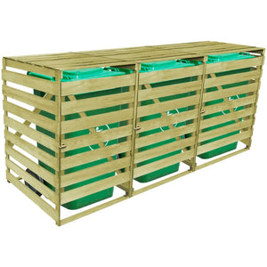 Mülltonnenbox für 3 Tonnen aus Holz