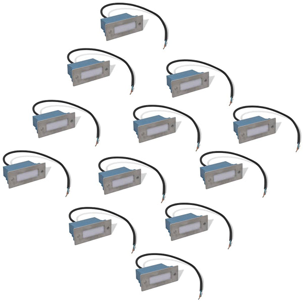 LED-Wandeinbauleuchten für Treppen 12 Stk. 44x111x56 mm
