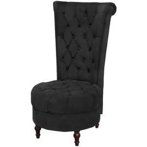 vidaXL Fauteuil à dossier haut en tissu noir