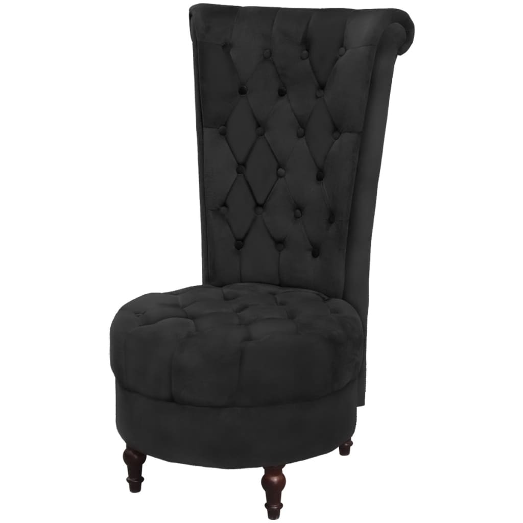 Hochlehner-Sessel Schwarz Stoff