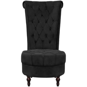 vidaXL Fauteuil à dossier haut en tissu noir