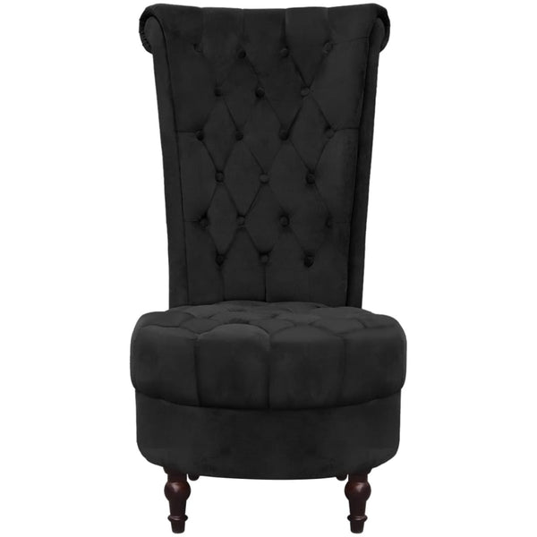 vidaXL Fauteuil à dossier haut en tissu noir