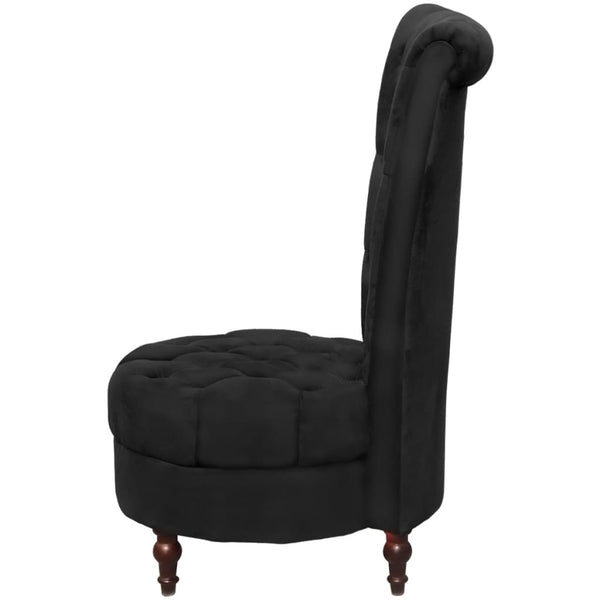 vidaXL Fauteuil à dossier haut en tissu noir