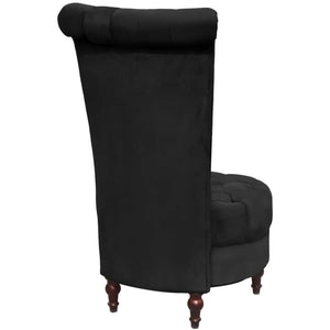 vidaXL Fauteuil à dossier haut en tissu noir
