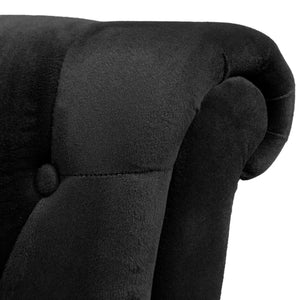 vidaXL Fauteuil à dossier haut en tissu noir