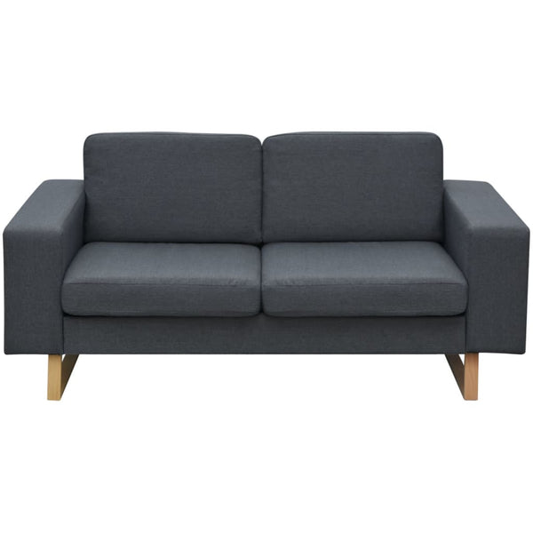 Sofa 2-Sitzer Stoff Dunkelgrau