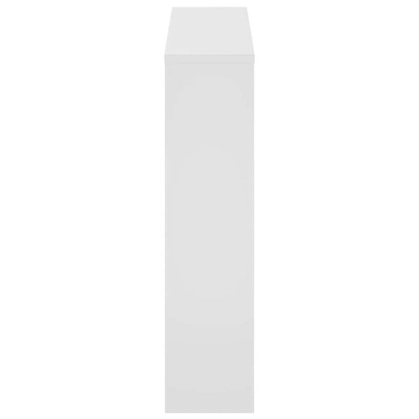 Schuhschrank mit 2 Fächern Spiegel Weiß 63x17x67 cm