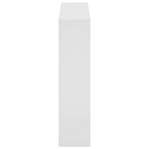 Schuhschrank mit 2 Fächern Spiegel Weiß 63x17x67 cm