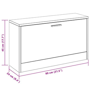 vidaXL Banc à chaussures blanc 80x24x45 cm