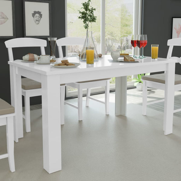 vidaXL Table de salle à manger 140x80x75 cm Blanc