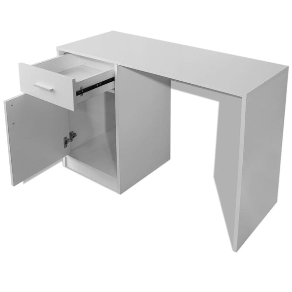 vidaXL Bureau avec tiroir et armoire Blanc 100x40x73 cm