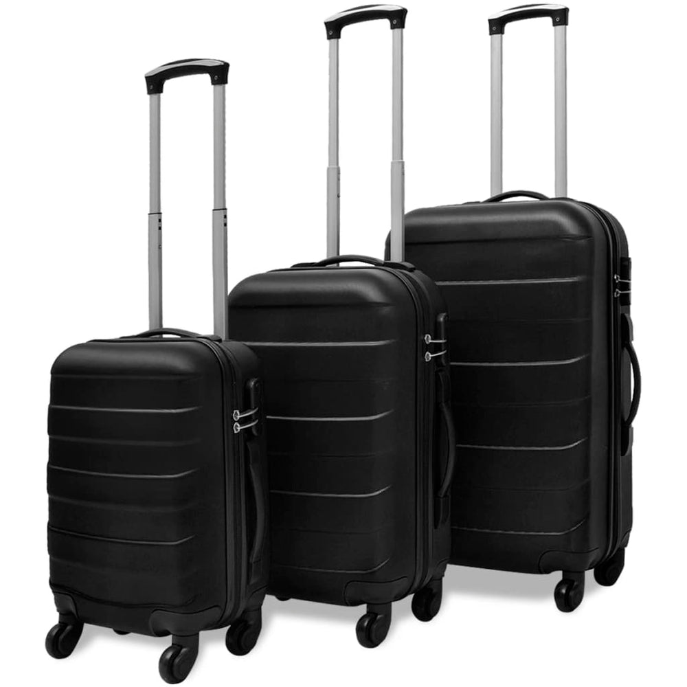 3-teiliges Hartschalen-Kofferset Schwarz