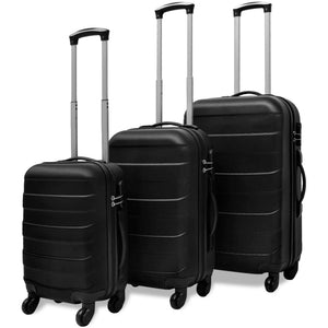 3-teiliges Hartschalen-Kofferset Schwarz