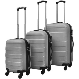 3-teiliges Hartschalen-Kofferset Silber