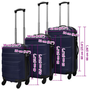3-teiliges Hartschalen-Kofferset Blau