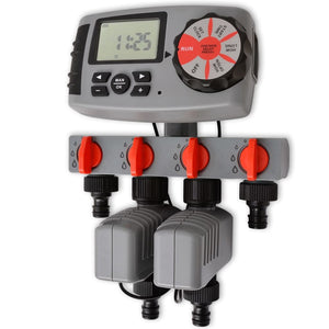 vidaXL Minuteur d'arrosage automatique à 4 zones 3 V