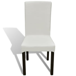 Stretch-Stuhlhussen Gerade 4 Stk. Creme