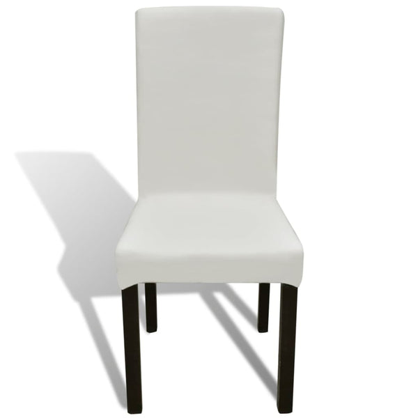 Stretch-Stuhlhussen Gerade 4 Stk. Creme