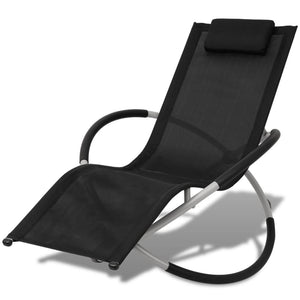 Sonnenliege Outdoor Stahl Schwarz Grau
