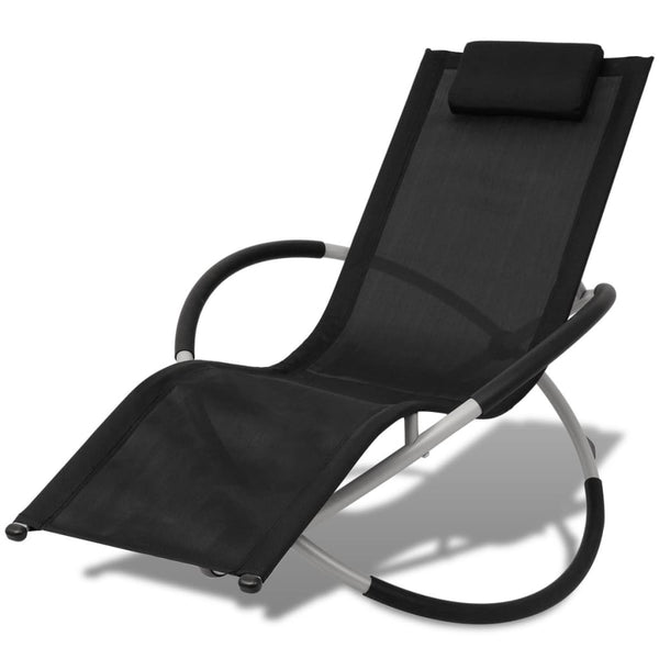 Sonnenliege Outdoor Stahl Schwarz Grau