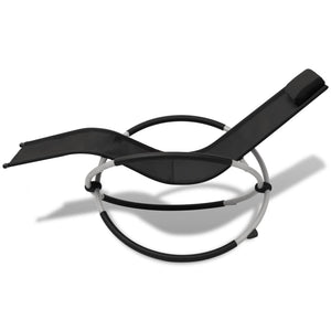 Sonnenliege Outdoor Stahl Schwarz Grau