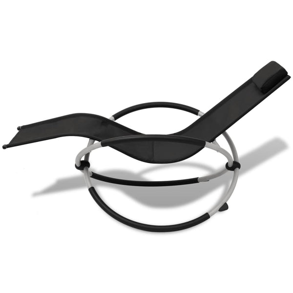 Sonnenliege Outdoor Stahl Schwarz Grau