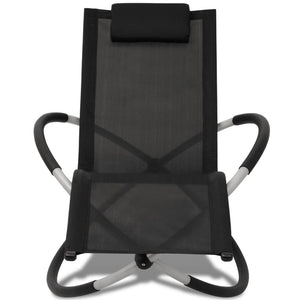 Sonnenliege Outdoor Stahl Schwarz Grau