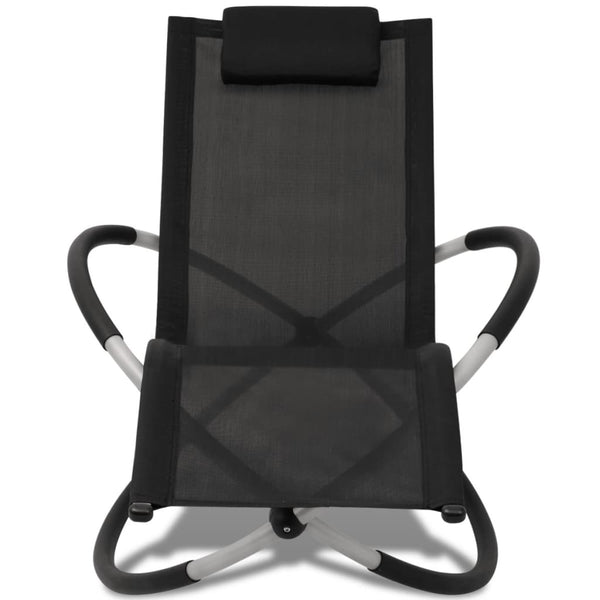 Sonnenliege Outdoor Stahl Schwarz Grau