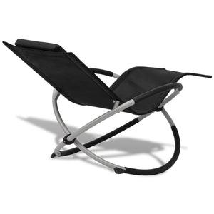 Sonnenliege Outdoor Stahl Schwarz Grau
