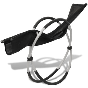 Sonnenliege Outdoor Stahl Schwarz Grau