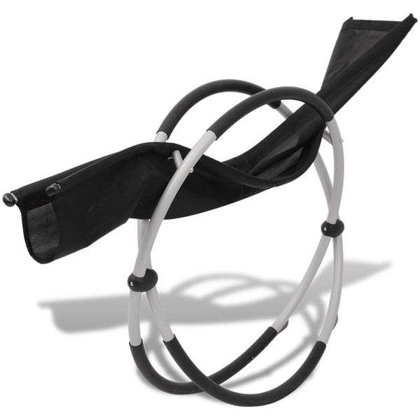 Sonnenliege Outdoor Stahl Schwarz Grau