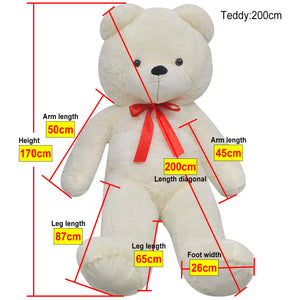 XXL Teddybär Plüschtier Weiß 170cm