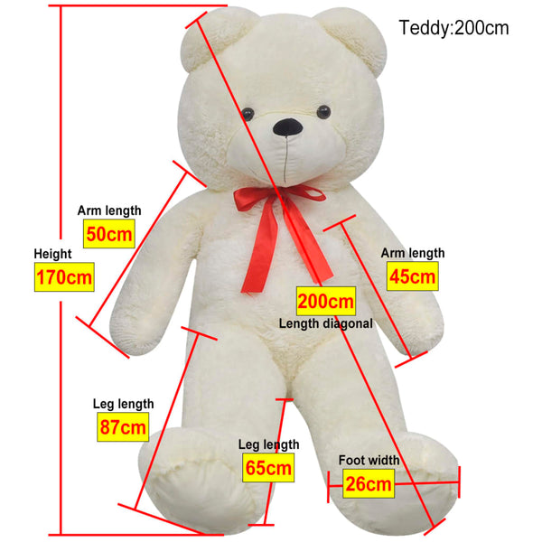 XXL Teddybär Plüschtier Weiß 170cm