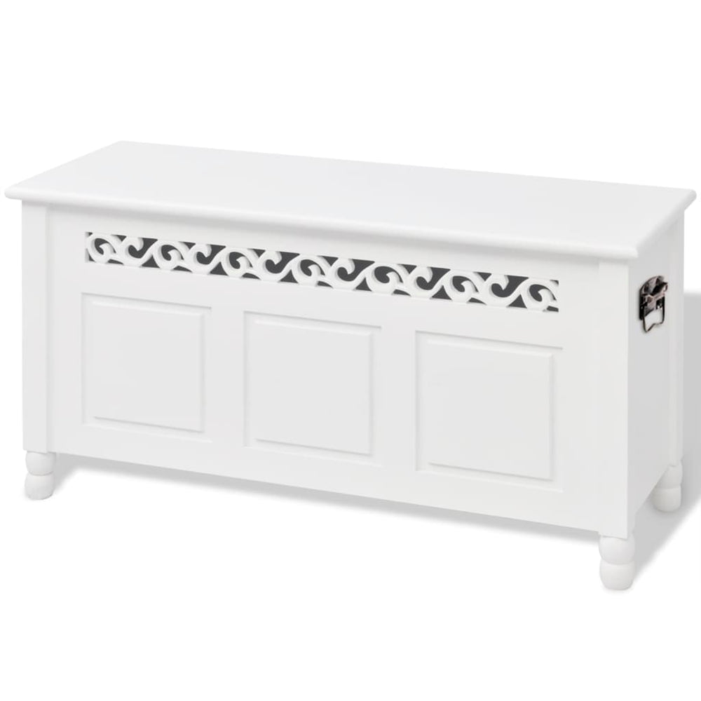 Barock Aufbewahrungsbank Weiß MDF