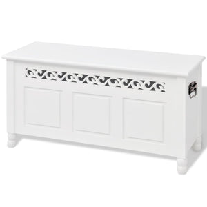 Barock Aufbewahrungsbank Weiß MDF