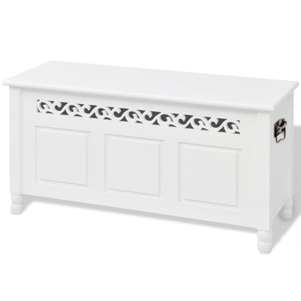 Barock Aufbewahrungsbank Weiß MDF