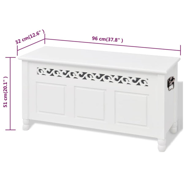 Barock Aufbewahrungsbank Weiß MDF