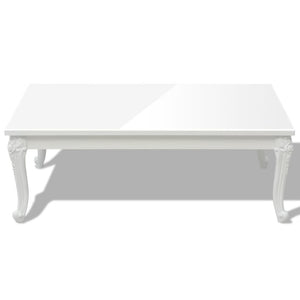 Couchtisch 115×65×42 cm Hochglanz Weiß