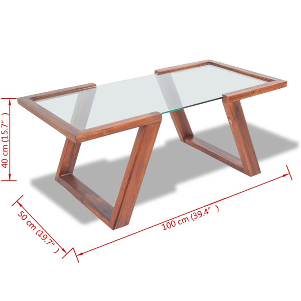 Couchtisch Massivholz Akazie Braun 100x50x40 cm