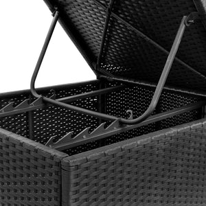 13-teiliges Garten Lounge Set Blau Poly Rattan