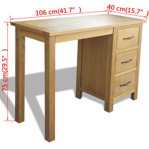 Eiche Massivholz Schreibtisch mit 3 Schubladen